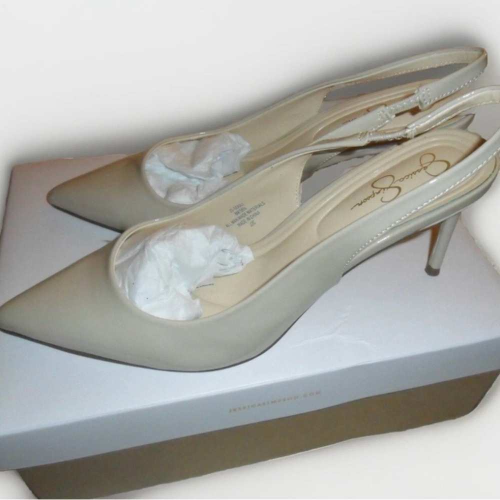 Jessica Simpson Souli Nude Beige Slingback Heels | Size 8 | New in Box